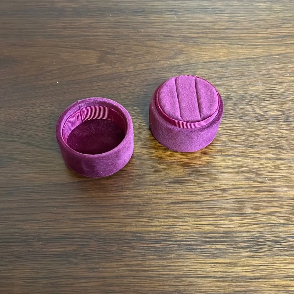 Handmade Burgundy Velvet Ring Box